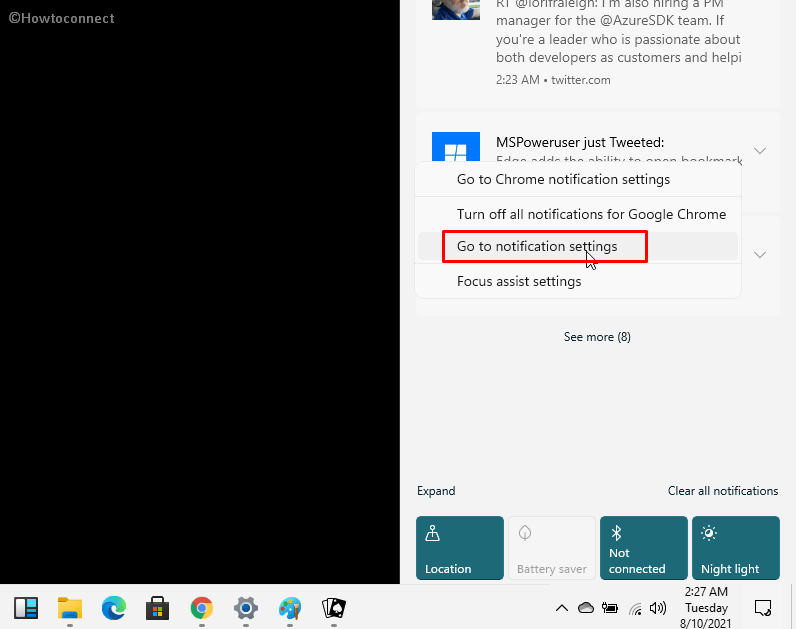 go to notification settings