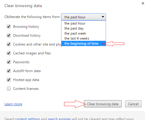 clear cache in google chrome 5