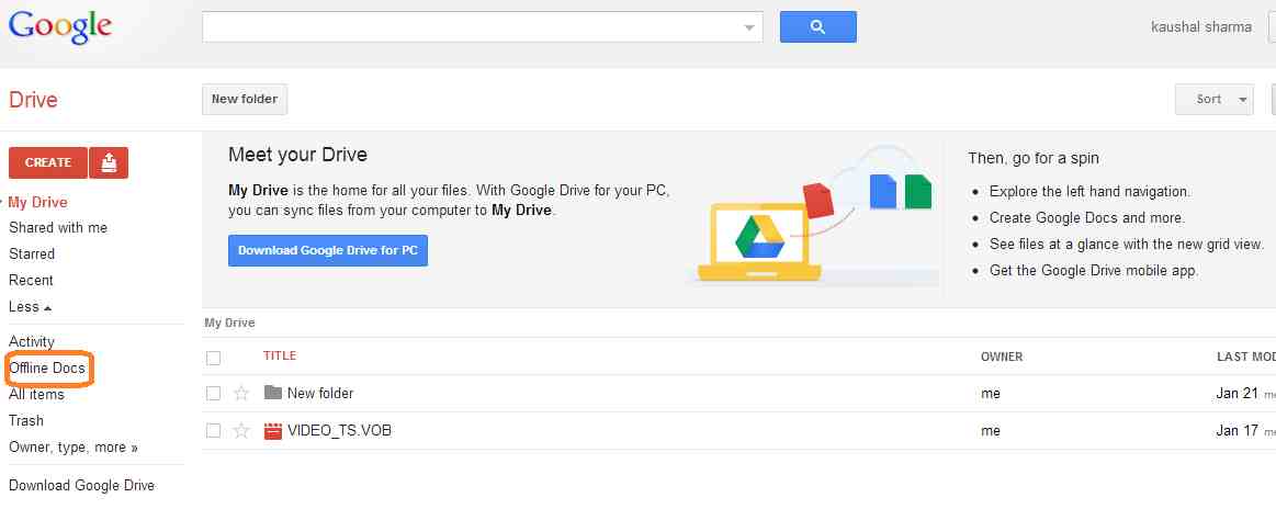 view Google Drive Presentation Offline