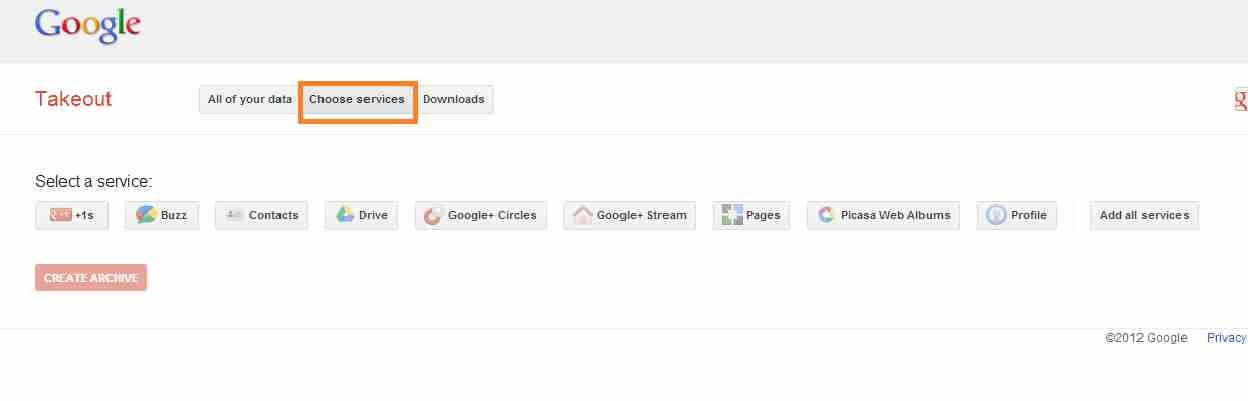 google takeout service image