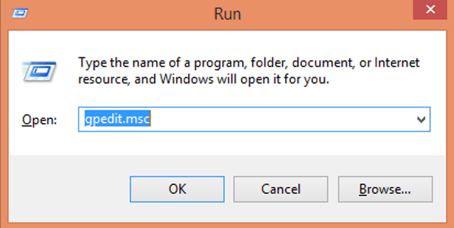 group policy editor command in run box