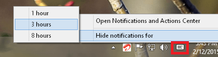 hide notifications for