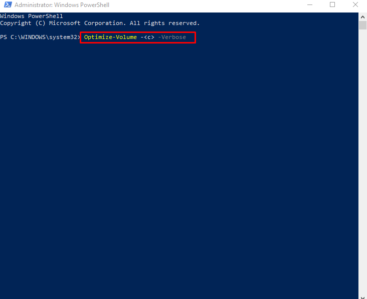 how to Defragment Hard Disk Drive in Windows 10 using powershell image 2