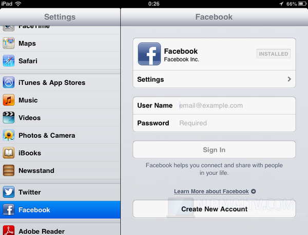iOS6 facebook login