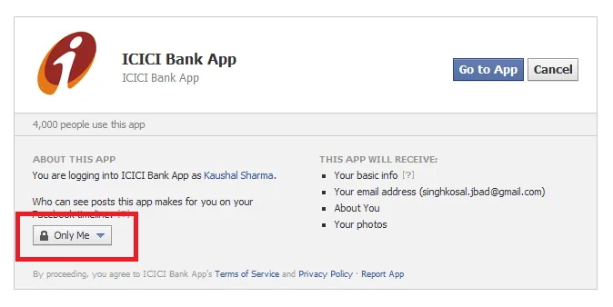 icici bank apps setting