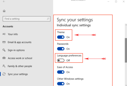 How to Configure Sync your Settings in Windows 10