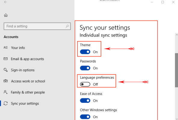 How To Configure Sync Your Settings In Windows 10