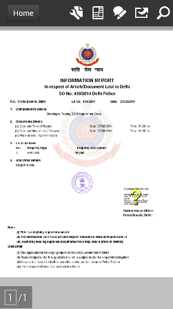 information report How to use Delhi Police Lost Report Android App on Phone