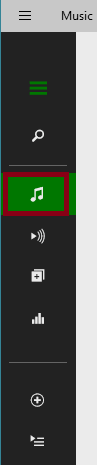 left column of the music app