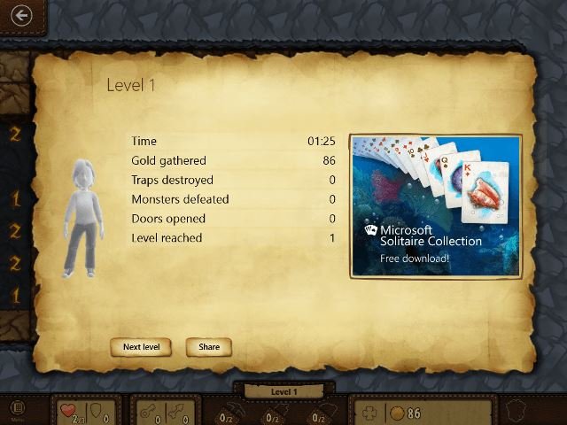 level cleared Microsoft Treasure Hunt Windows 8 Game - Play Adventurous Puzzle