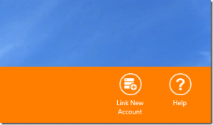 link new account option in windows 8 app