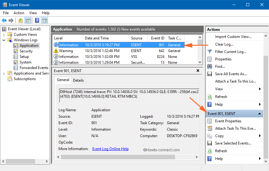 list of actions in event viewer list of actions in event viewer