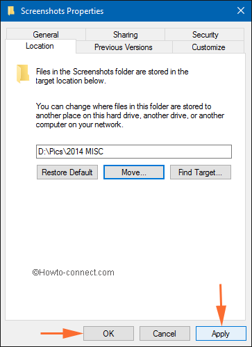 Move Screenshot Location in windows 10