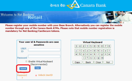 How to Activate Internet Banking in Canara Bank