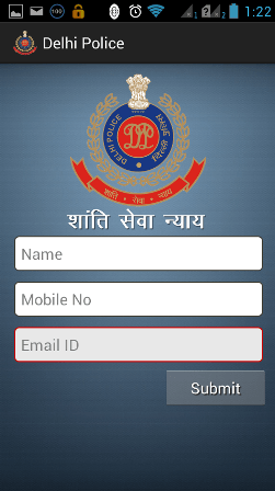 login page How to use Delhi Police Lost Report Android App on Phone