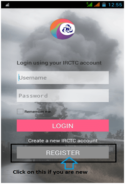 login screen of irctc connect android app login screen of irctc connect android app