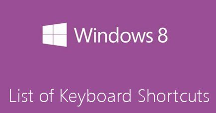 Windows 8 All Shortcut Keys for Desktop Keyboard Complete List