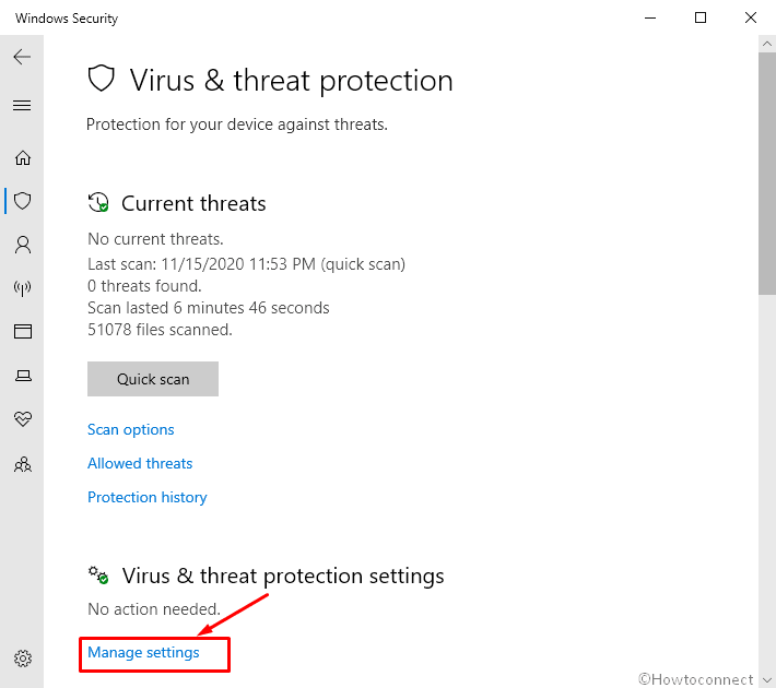 manage settings