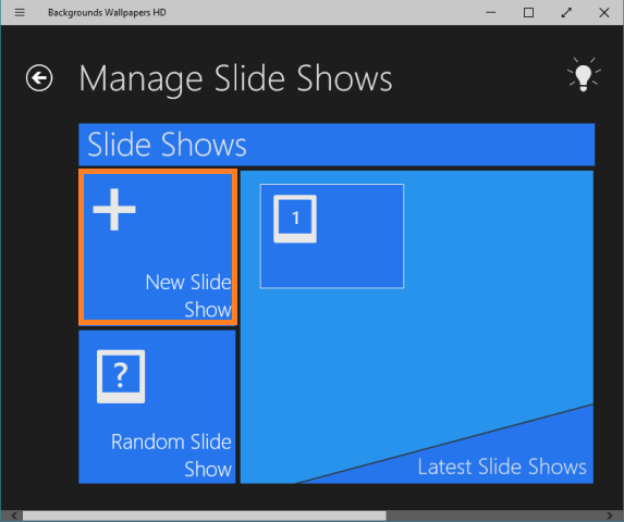 manage slide show manage slide show Backgrounds Wallpapers HD app in windows 10