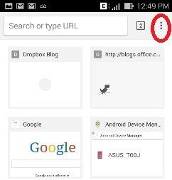 menu icon on chrome in android menu icon on chrome in android