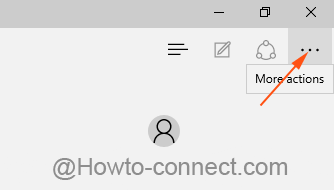 More actions button in Windows 10 Edge