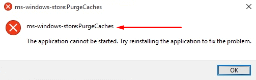 ms-windows-storepurgeCaches in Windows 10