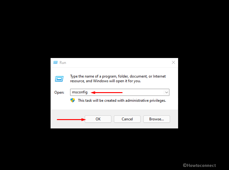 msconfig in run dialog box in safe mode