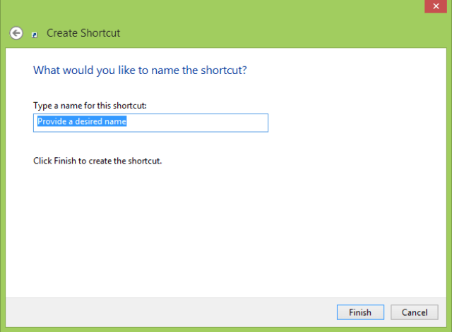 name of shortcut
