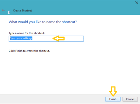 How to Create Shortcut for Sync your Settings in Windows 10