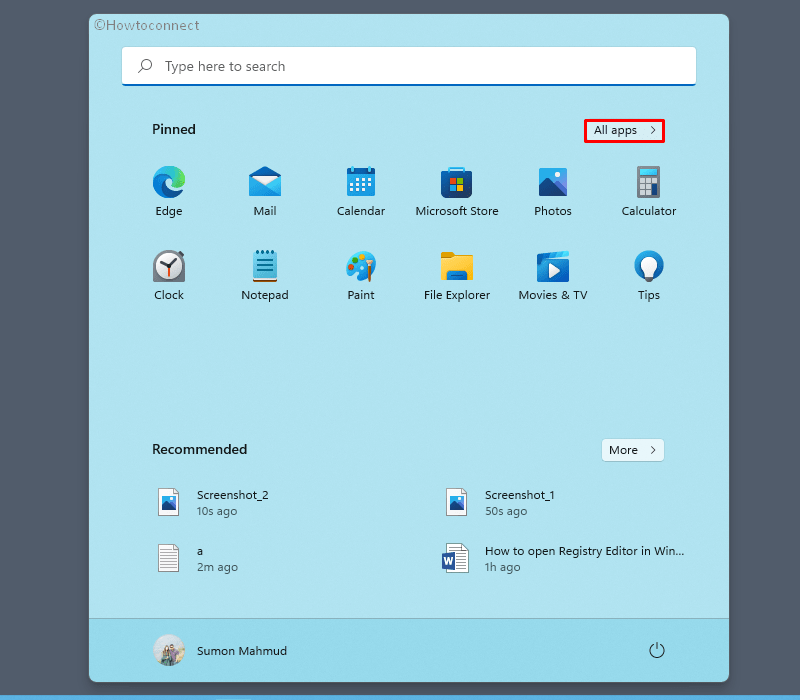 How to open Registry Editor in Windows 11 - from Start menu