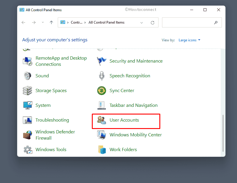 open Settings in Windows 11 - click User Account