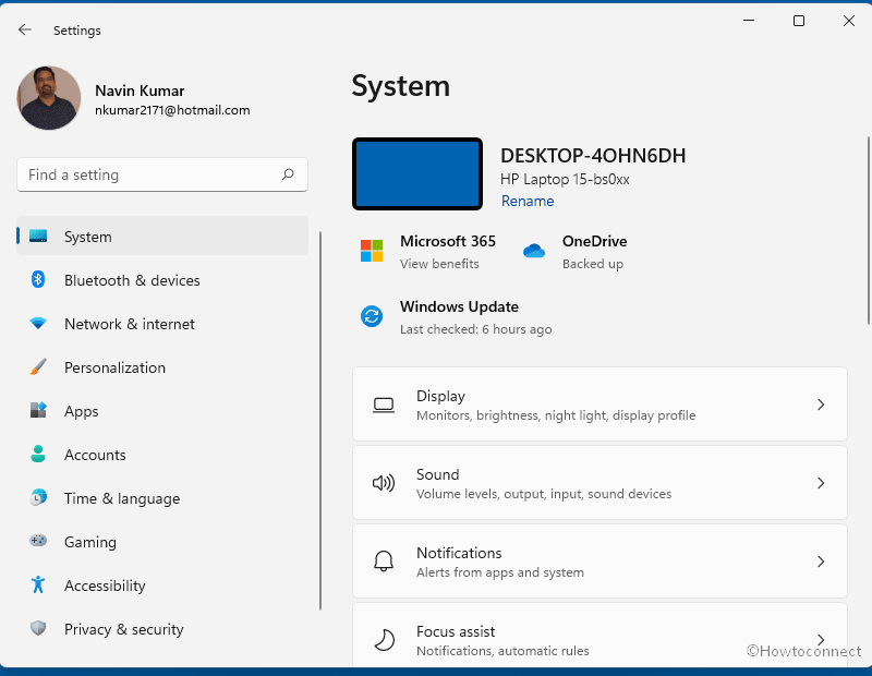 open Settings in Windows 11