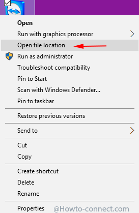 open file location right click context menu team viewer