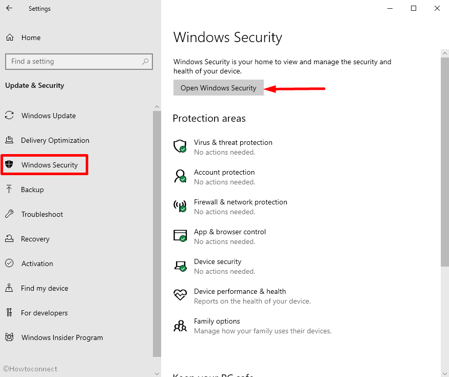 open windows security