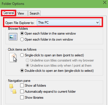 explorer open file pc windows default least changes ok button press