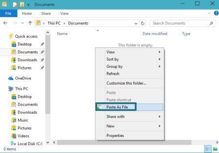Paste Clipboard Content in Desired File Format in context menu of right click