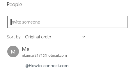people to be invited on create an event page