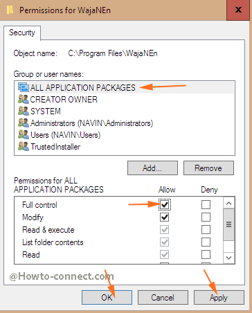 permission_for the folder properties