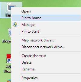 Windows 10 - How to Pin and Unpin This PC Pin on Home Location