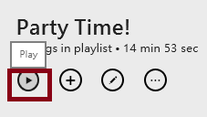 play button for your selected playlist in windows 10