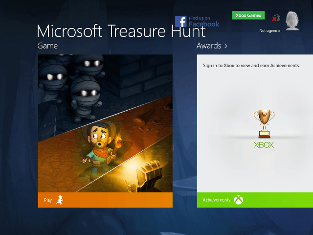 play the game Microsoft Treasure Hunt Windows 8 Game - Play Adventurous Puzzle