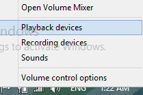 playback devices option