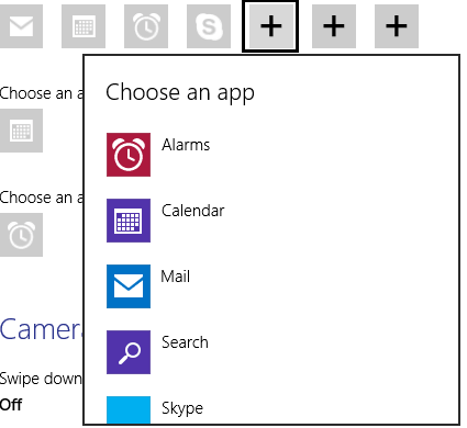 plus button in choose an app section