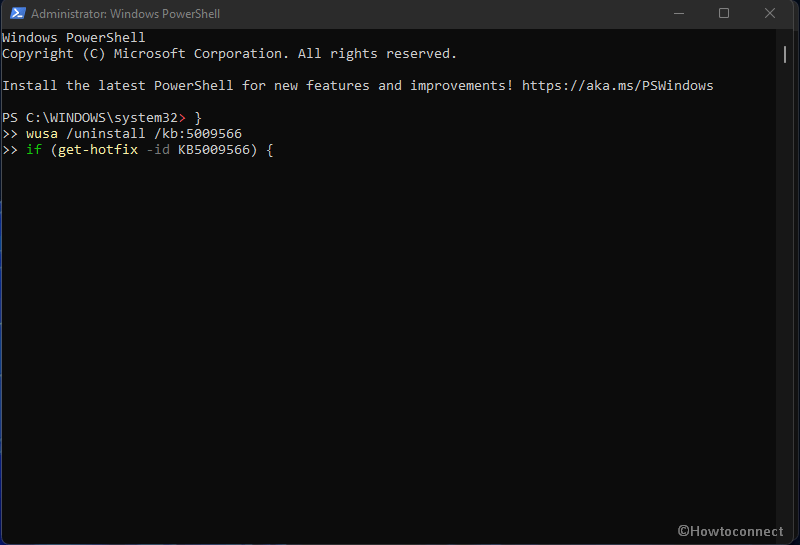 powershell uninstall cumulative update