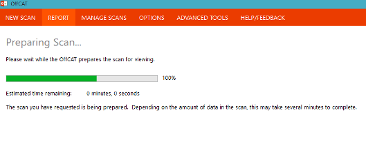 preparing scan process message