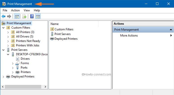 print management window