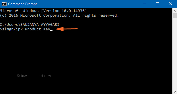 product key on command prompt