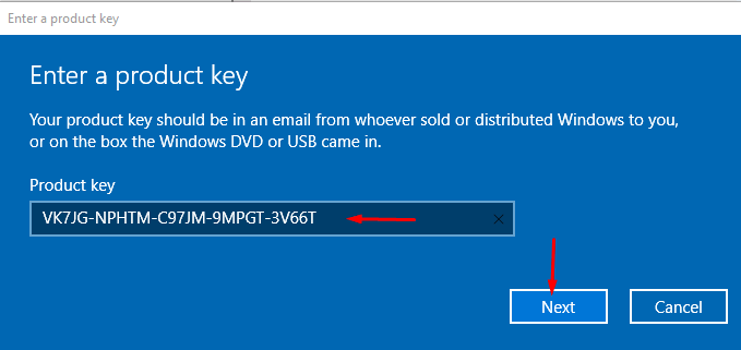 product key