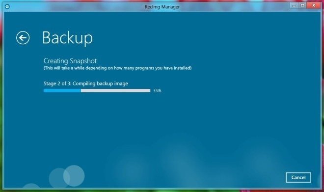 recimg backup start in windows 8 recimg backup process in windows 10, 8
