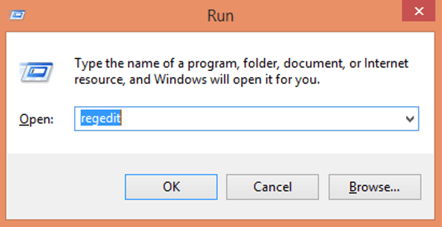 registry-editor-command-in-run-box Remove Yellow Mark from Network Icon on Windows 8 Taskbar